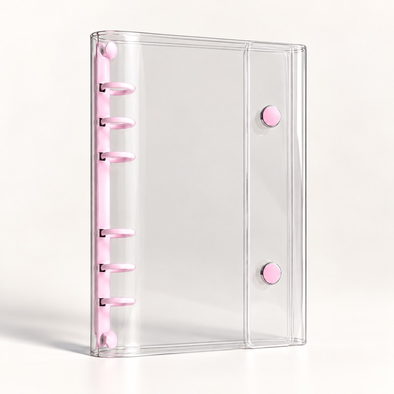 Transparent six-ring binder main view